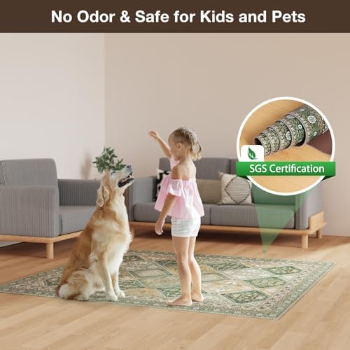 Floor Mat for Home 4×6ft, Easy Clean Plastic Rug-Like Pattern Area Mat for - Image 4