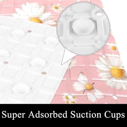 Bath Tub Shower Mat, Washable Bathtub Floor Mats, Suction Cups and Drain Holes - Image 3