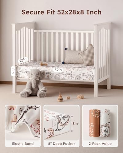 Yoofoss 2-Pack Baby Crib Sheets - Image 4