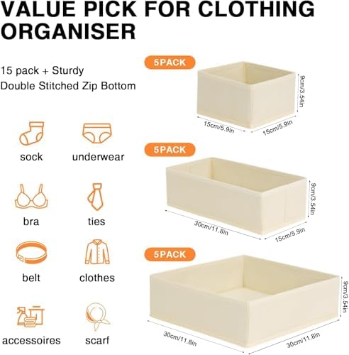 DIMJ Drawer Organizer Clothes 18 Pack - Image 3