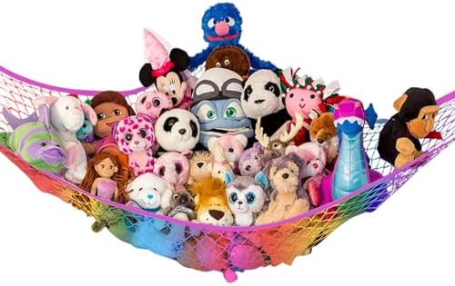 Large Stuffed Animal Storage Hammock 1 Pack | Holds 12 lbs | Corner Stuffed by LillysLove