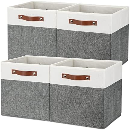 Temary Storage Cubes 12x12 Fabric Cube Storage Bins Foldable Storage Baskets by TEMARY