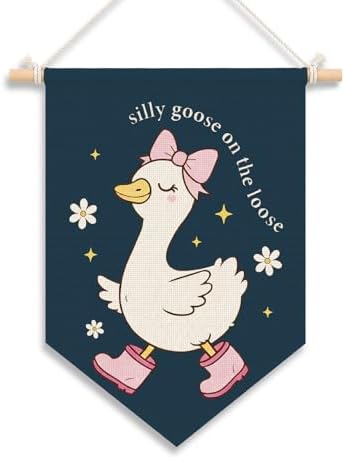 KDHTY Navy Blue Goose Nursery Canvas Hanging Pennant Flag Banner, Girls Room by Unknown