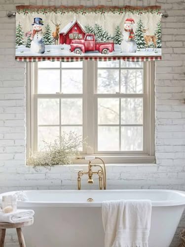 Vandarllin Christmas Farmhouse Kitchen Curtains Valances - Image 6