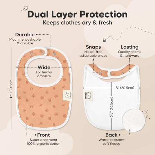 KeaBabies 8-Pack Organic Baby Bibs - Image 3