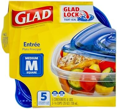 Glad GladWare Entree Food Storage Containers, Medium Square, 25 Oz - Image 3