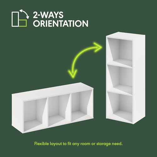 Furinno LUDER Book Shelf, 3-Cube Bookshelf, Bookcase - Image 5
