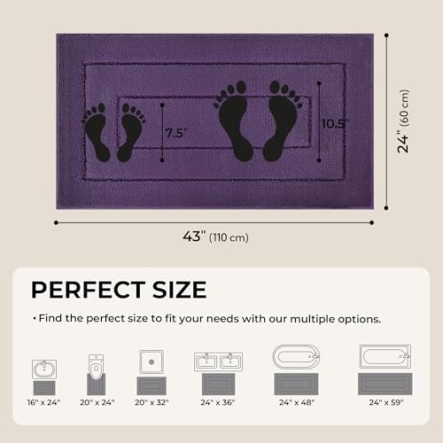 GRANNY SAYS Purple Bathroom Rug 24" x 43", Non-Slip Microfiber Bath Mat - Image 2