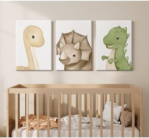 Dinosaur Wall Art Kids Boys Room Canvas Wall Decor Dino Nursery Wall Art - Image 4