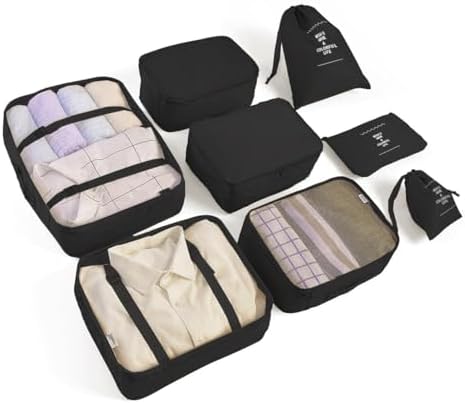 LANSKLBD 6/8 Set Packing Cubes for Suitcases Travel Luggage Packing Organizers by LANSKLBD