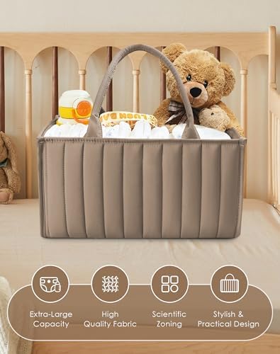 SWEET DOLPHIN 2-Pack Quilted Diaper Caddy Organizer – Premium Puffer Style - Image 4