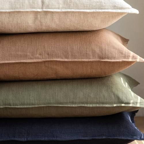 Foindtower Linen Decorative Throw Pillow Covers 22x22 Olive Branch Green - Image 5