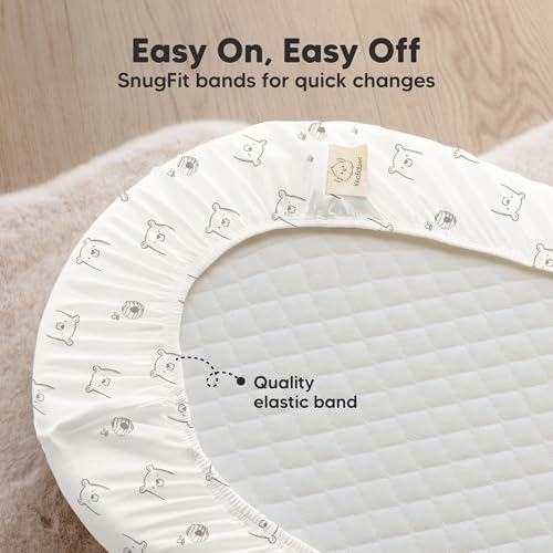 2pk Waterproof Bassinet Sheets Boy, 33x17 Mattress Cover - Image 6