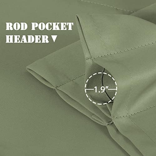 H.VERSAILTEX Blackout Kitchen Sage Green Curtain Valances, Short Window Valance - Image 4