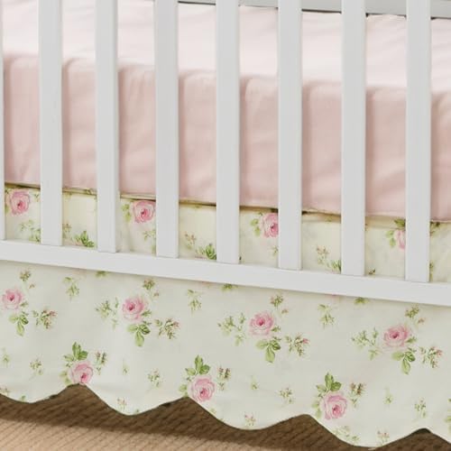 Brandream Scallop Edge Cotton Crib Skirt, Baby Boy Girl Gender Neutral Crib - Image 2