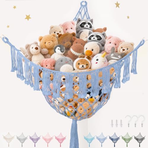 Lare Stuffed Animal Storage Hammock Corner Net by PrimZootyDesign