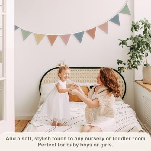 Playroom Decor, Boho Classroom Pennant Banner Flags 5.5Ft, Nursery Baby Girls - Image 2