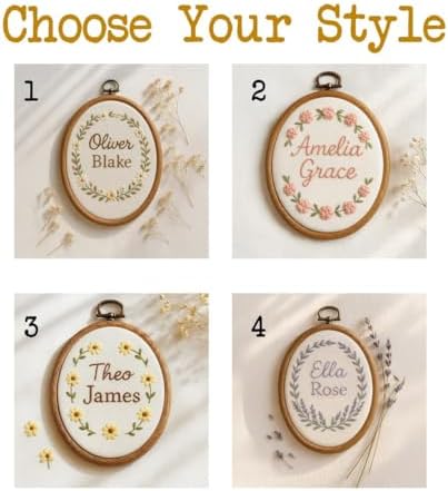 Personalized Baby Name Embroidery Hoop – Custom Newborn Announcement Sign - Image 4
