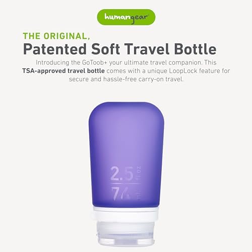 humangear GoToob+ | Refillable Silicone Travel Bottle | Locking Lid | Food-Safe - Image 2
