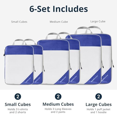 NICOSHOW Compression Packing Cubes 6 Set, Compressible Space-Saving Packing - Image 3