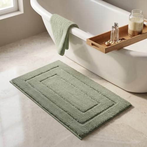 GRANNY SAYS Light Green Bathroom Rug 24" x 36", Non-Slip Bath Mat by GRANNYSAYS
