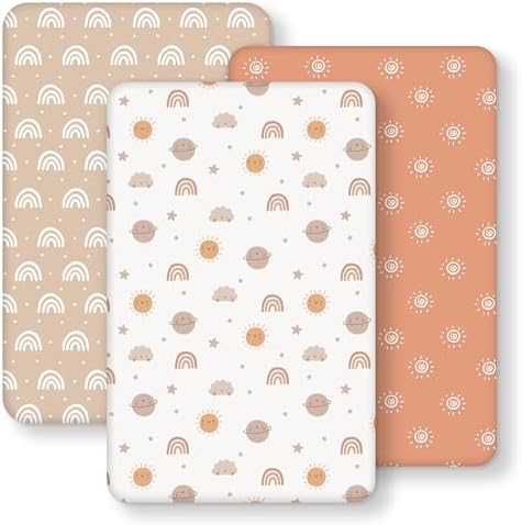 Baby Bedside Bassinet Sheets Fitted, 33”x20” Compatible by FIEMOL