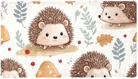 Bathtub Mat Non Slip 26.8x15.1In, Hedgehog and Mushroom Bath Mat by Anna+Cowper