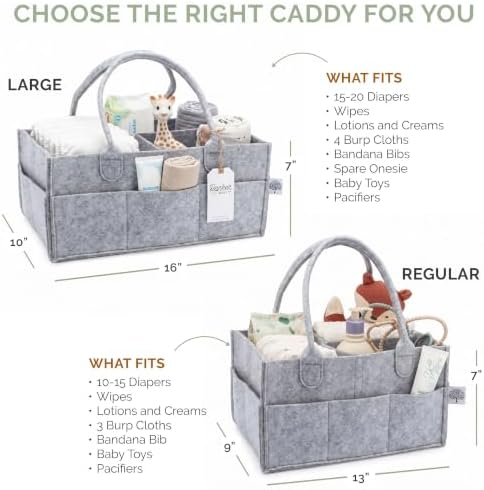 Parker Baby Co. Felt Diaper Caddy Organizer - Image 4