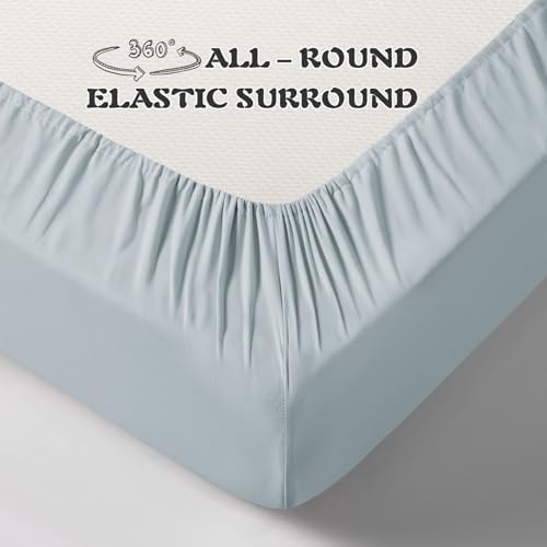 KKJIAF 3 Piece Dusty Blue Toddler Sheet Set - Image 6