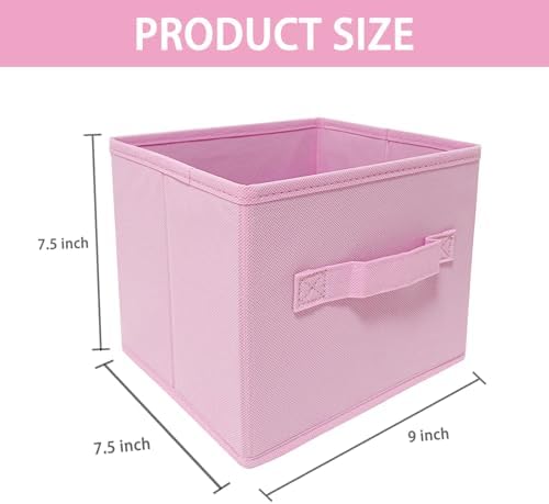 EBIGIC Pink Storage Bins 3Pack 9.0"x7.5"x7.5" Fabirc Foldable Closet Toy - Image 2