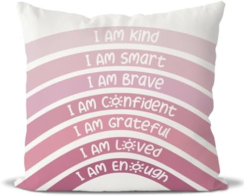 QIYUHOY Boho Rainbow Classroom Throw Pillow Covers, 20x20 Inch Pillowcase by QIYUHOY