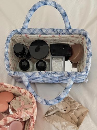 Small Storage Basket Organizer, Mini Fabric Floral Storage Baskets - Image 5