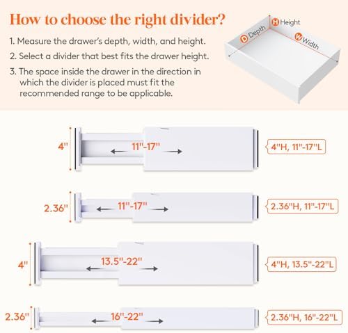 Lifewit 2.36" Upgrade Kitchen Drawer Dividers, Adjustable Drawer Organizer - Image 3