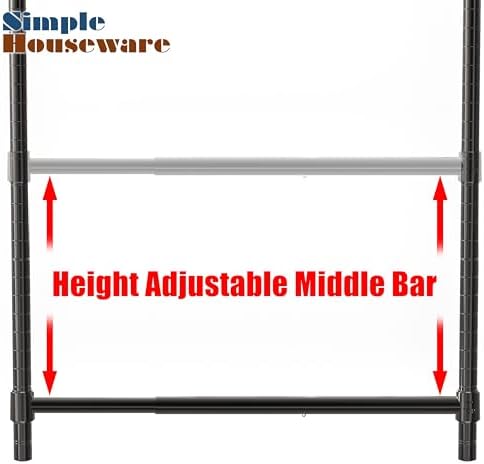 Simple Houseware Adjustable Closet Hanging Rod - Image 4