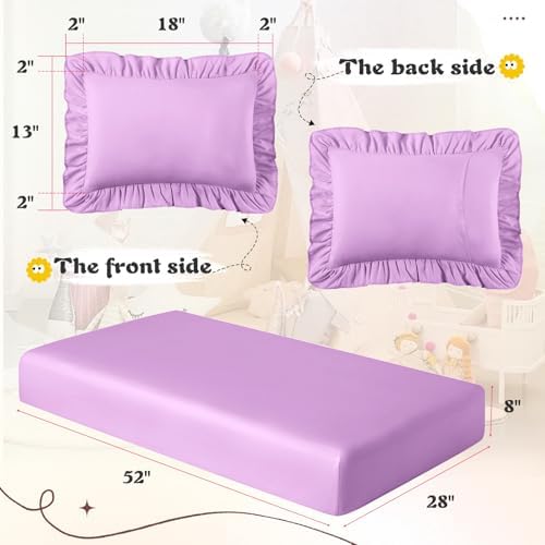 KKJIAF 3 Piece Light Purple Toddler Sheet Set - Image 5