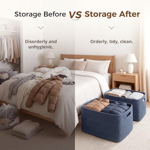 OIAHOMY 75L Large Blanket Basket Woven Storage Basket - Image 4