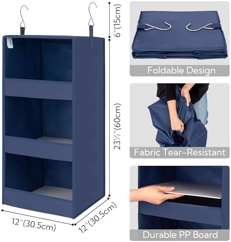 GRANNY SAYS 3-Shelf Hanging Closet Organizer, Foldable Storage - Image 3