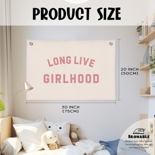 Long Live Girlhood Banner, Girls Baby Nursery Decor, Toddler Girl Room Decor - Image 2