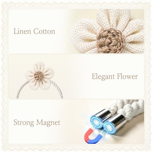 VIS'V Magnetic Curtain Tiebacks, Boho Curtain Holdbacks - Image 3