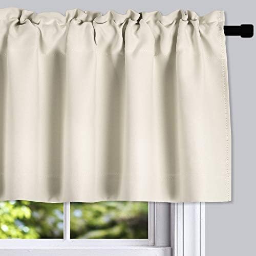 DONREN 2 Panels Cream Beige Curtain Valances - Image 2