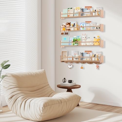 34Inch Nursery Book Shelves Wall Mounted, Floating Book Shelf - Image 7