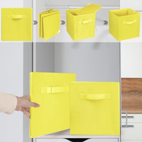 3 Pcs Storage Cubes, 10.5 Inch Collapsible Storage Bins, Fabric Foldable Bins - Image 4