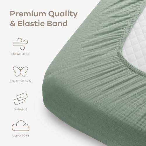 Comfy Cubs 100% Muslin Cotton Fitted Crib Sheet - Image 3