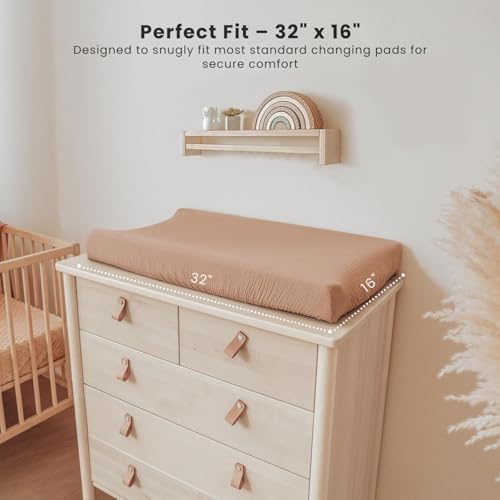 Konssy 2 Pack Muslin Changing Pad Covers - Image 4