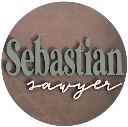 Custom Round Nursery Name Sign, Personalized 3D Baby Name Announcement Sign by Obsidian+Home+Creations