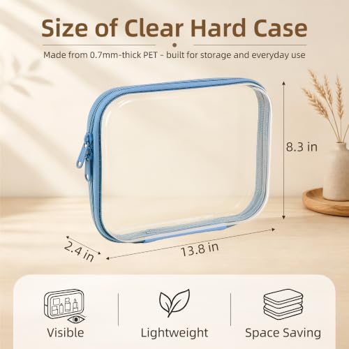 3-PCS Medium Clear Hard Shell Zipper Pouches - Image 2