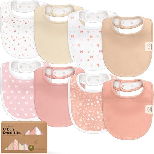 KeaBabies 8-Pack Organic Baby Bibs by KeaBabies
