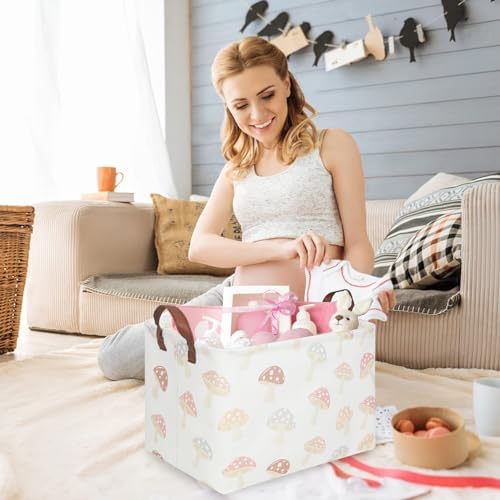 Rectangular Baby Laundry Basket, Mushroom Basket, Collapsible Waterproof Kids - Image 2