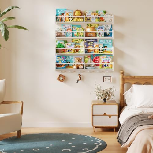 34Inch Nursery Floating bookshelf Coat Rack - Image 7