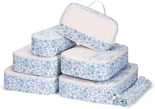 Narwey 7 Set Floral Packing Cubes by Narwey